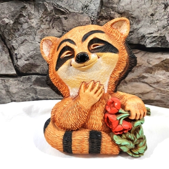 Vintage Homco Woodland Wall Plaques Decor 70s Cottagecore Raccoon & Chipmunks - Picture 7 of 16
